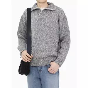 [하프클럽/스콰즈]스콰즈 남성 데일리 반집업 니트 루즈핏 긴팔 니트티 SOP075