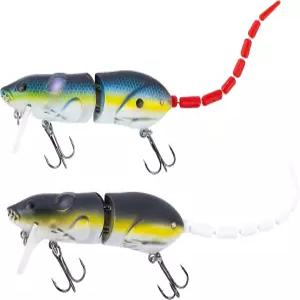 고투레 쥐 낚시 미끼 탑워터 3D 마우스 인공 수영 배스 트라우트 하드 남성용 키트 선물 2Pc