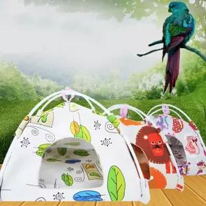 앵무새 텐트 새장 둥지 소동물 은신처 침대 새집 소형 앵무새 텐트 새장