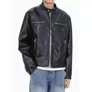 [하프클럽/스콰즈]스콰즈 남성 캐주얼 점퍼 바이커 긴팔 레더 자켓 SXR029