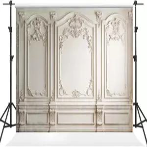 케이트 7×5피트 레트로 실내 배경 사진 유럽 스타일 석고 패턴 클래식 초상 스튜디오 소품 비디오