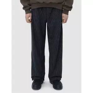 [하프클럽/스콰즈]스콰즈 남녀공용 스트라이프 밴딩 밑단 스트링 와이드팬츠 SWTP001