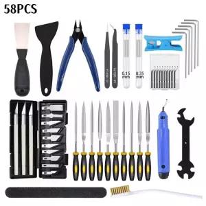 FDM/SLA용 3D 프린터 도구 키트 유지 관리를 위한 노즐 클리너 스크레이퍼 핀셋 파일 및 조각