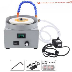 150MM 전기 표면 연삭기 - 속도 조절 가능 습식/건식 (흰색 알루미나 휠 및 다이아몬드 샌딩 디스크 포함)