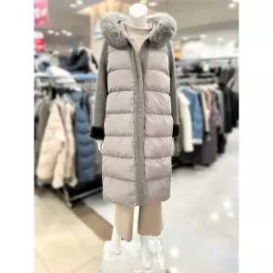 세이브존01 모직 배색 후드 구스패딩 코트 TH4FA09-1 (9564119)