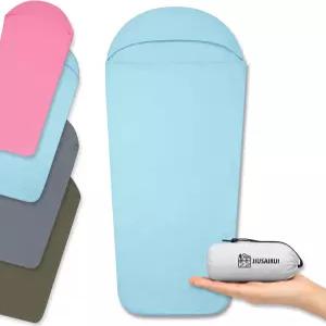 JIUSAIRUI 4.2온스 초경량 침낭 라이너 u2013 지퍼 휴대용 여행 시트 없음 퀵 드라이 및 세탁기 세탁 가능