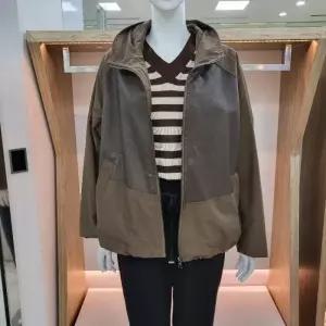 [해리앤]해리앤 DP01 반후드 레더 배색 숏 점퍼 HOFP1918 (9030061)