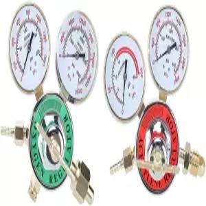 바오트케레 2pcs 듀얼 용접 레귤레이터 산소CGA540 및 아세틸렌CGA510 콤보 황동 게이지 빅터 해리스 토치