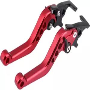 피트 바이크 브레이크 레버 레드 폴딩 알루미늄 클러치 유니버설 핸들 더블 디스크GY6 X 최대 400 1쌍