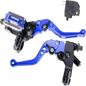 MRELC 유니버설 모터사이클 7/8인치 22mm 핸들바 브레이크 마스터 실린더 클러치 레버 CNC 좌우 세트 할리