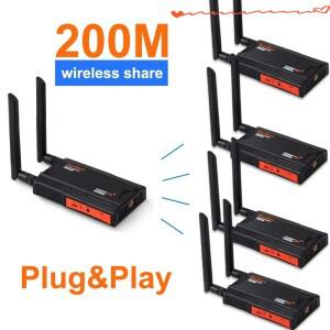200m HDMI 무선 익스텐더 비디오 송신기 및 2 3 4 TV 공유 디스플레이 카메라 DVD 노트북 PC 모니터 프로젝