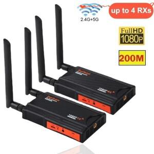 5.8Ghz 200M 무선 HDMI 익스텐더 비디오 송신기 PS4 DVD 카메라 PC-TV 모니터 용 1 ~ 분배기 화면 공유