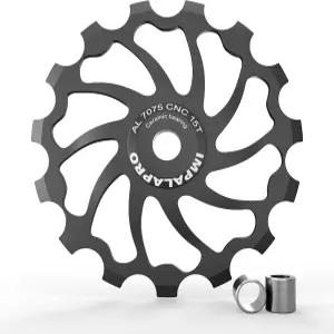 IMPALAPRO 자전거 오버사이즈 세라믹 딜라유르 풀리 휠 15T/17T AL7075 시마노 자키 및 리어 스램과 호환됨