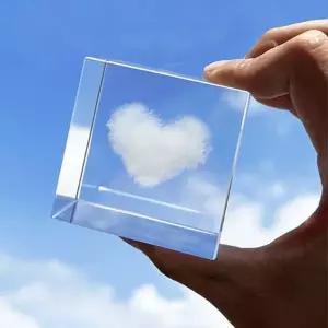 아크릴 큐브 감성 촬영 소품 오브제 4종 입체 투명 구름 크리스탈 조각 문진 사진 배경 인테리어 장식