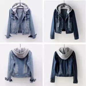 여성 후드 탈부착 청자켓 기본 데님자켓 캐주얼룩
