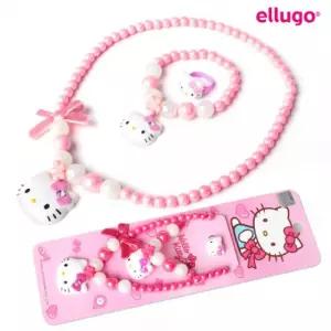 헬로키티 아동 목걸이 팔찌 반지 3종세트 (리본 진주) (랜덤1개)