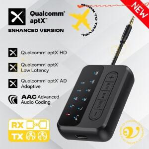 2in 1 aptX-Adaptive AD/HD/LL AAC Bluetooth 오디오 송신기 3.5MM AUX HiFi 음악 멀티포인트 비행기 무선