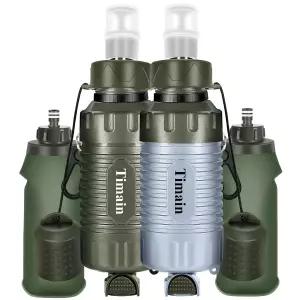 2팩 티메인 휴대용 개인용 정수 필터 빨대 비상 대비용 정수기 생존 야외 활동 여행 캠핑 하이킹 낚시