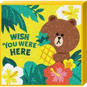 라인프렌즈 알로하 브라운 (캔버스) 보석십자수 25x25