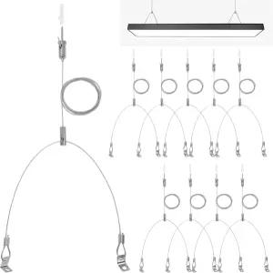 10 세트 조명 서스펜션 키트 20개 조절 가능한 와이어 5피트 강철 케이블 2피트 상업용 수족관 LED 패널