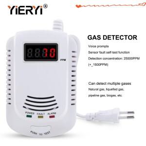 Yieryi 홈 독립형 인 가연성 가스 감지기 LPG 석탄 천연 누출 경보 센서 음성