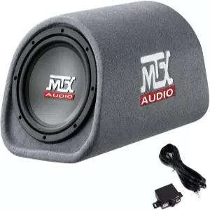 MTX 오디오 RT8PT 8인치 240와트 차량 탑재 범용 고성능 증폭 튜브 박스 통풍 서브우퍼 인클로저 RCA 연결
