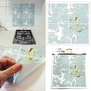 환타스틱스 그래픽 그래픽스티커 타일 꾸미기 블루 장식 주방 인테리어스티커 R03WDC7479