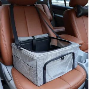 개 고양이 카시트 금속 프레임이 있는 접이식 강아지 카 캐리어 최대 15파운드의 소형 반려동물용 여행