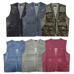 남자 빅사이즈 등산 낚시 단체 타스란 왕 망사 작업 조끼