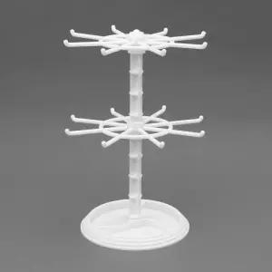 거치대 액세서리 귀걸이정리대 후크 2단 화이트