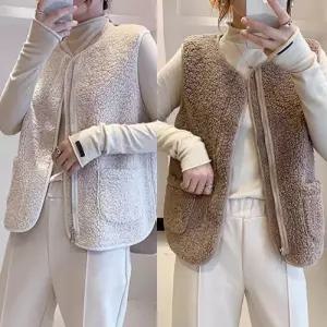 후리스 양털 조끼 여성 니트 베스트 김장 니트