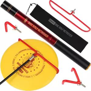 HIAARO 업그레이드 II 디스크 골프 리트리버 폴 후크 3개와 캐리백이 있는 그래버 도구 13피트 실용적인