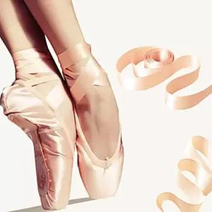 끈 새틴 토슈즈 발레밴드 스트랩 캔버스 댄스화 2M AWFGE9BC