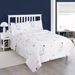 컴피 딜 하이 스레드 카운트 매우 부드러운 극세사 통기성 침대 시트 세트 베개 커버 평평하고 맞춤형