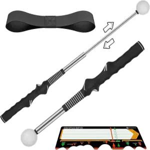 WONXISEN 골프 스윙 트레이닝 보조 도구 클릭 피드백이 있는 접이식 그립 트레이너로 실내/외 사용 자세