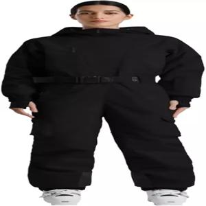 GSOU SNOW 여성 스키복 원피스 스노우 슈트 비대칭 디자인 유틸리티 점프슈트 재킷 방수 절연 스포츠용