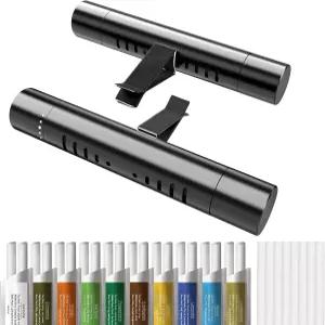 카 에어 프레시너 로이아로마 디퓨저 통풍구 클립 세트 10봉지 다양한 향의 에센셜 오일 스틱각 2개 및