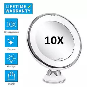 LED 조명이 달린 0x 확대 화장 거울 드레싱 메이크업 램프 하단 빨판