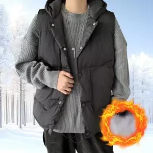 공용 후드 패딩조끼 겨울조끼 낚시 등산 베스트