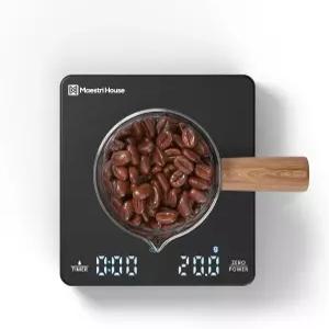 타이머가 있는 미니 커피 스케일 마에스트리 하우스 충전식 에스프레소 및 푸어오버 2kg/0.1g 정확한 자동