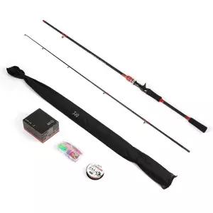 릴 루어 낚싯대세트 2.1m 베이트 로드파우치 선상 가벼운 채비 지그헤드
