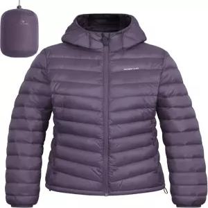 파이오니어 캠프 여성용 패커블 패딩 재킷 겨울 경량 발수 퀼트 코트 후드 포함