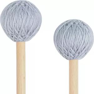 마림바 말렛(2팩) 원사 헤드와 비치 우드 핸들 키보드 타악기 액세서리 실로폰 글로켄슈필 비브라폰 초보