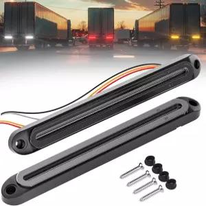 PSEQT 3 컬러 트레일러 테일 브레이크 스톱 턴 시글라 주행 LED 조명 바 앰버 레드 화이트 후방 식별 마커