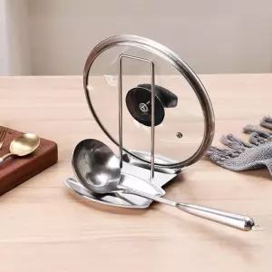 스텐 조리도구 받침대 국자 냄비뚜껑 거치대 주방 실리콘 받침 겸용 홀더 정리대