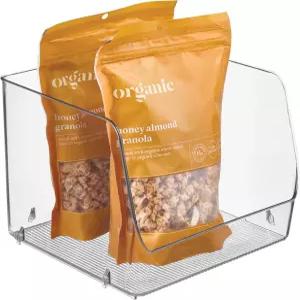 디자인 리누스 주방 식료품 저장실 사무실 욕실 특대형 투명 정리함을 위한 쌓기