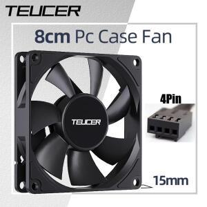 UT-8015 8CM 섀시 팬 슬림 15mm 두께 12V/4Pin PWM 유압 베어링 1200-3000rpm PC 케이스 냉각 인공 호흡기