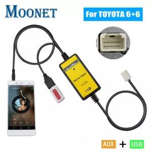 Moonet 자동차 MP3 입력 USB AUX 어댑터 CD 변경 도요타 아벤시스 R4 아우리스 코롤라 야리스 캠리 타코마
