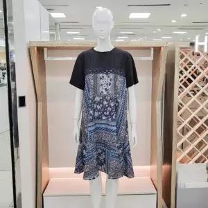 [해리앤]해리앤 DP01 밑단프릴 라운드넥 나염 원피스 YQSP3521 (15653167)