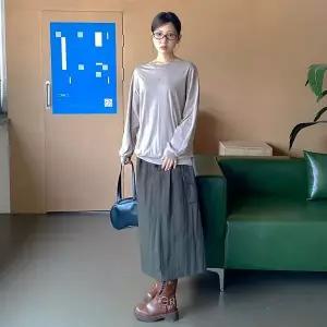 [하프클럽/]여자 바스락 허리밴드 건빵 롱스커트